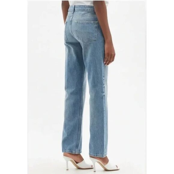 RAEY Button Fly High Rise Push Straight Leg Blue Jeans Organic Cotton 32 - Picture 3 of 12